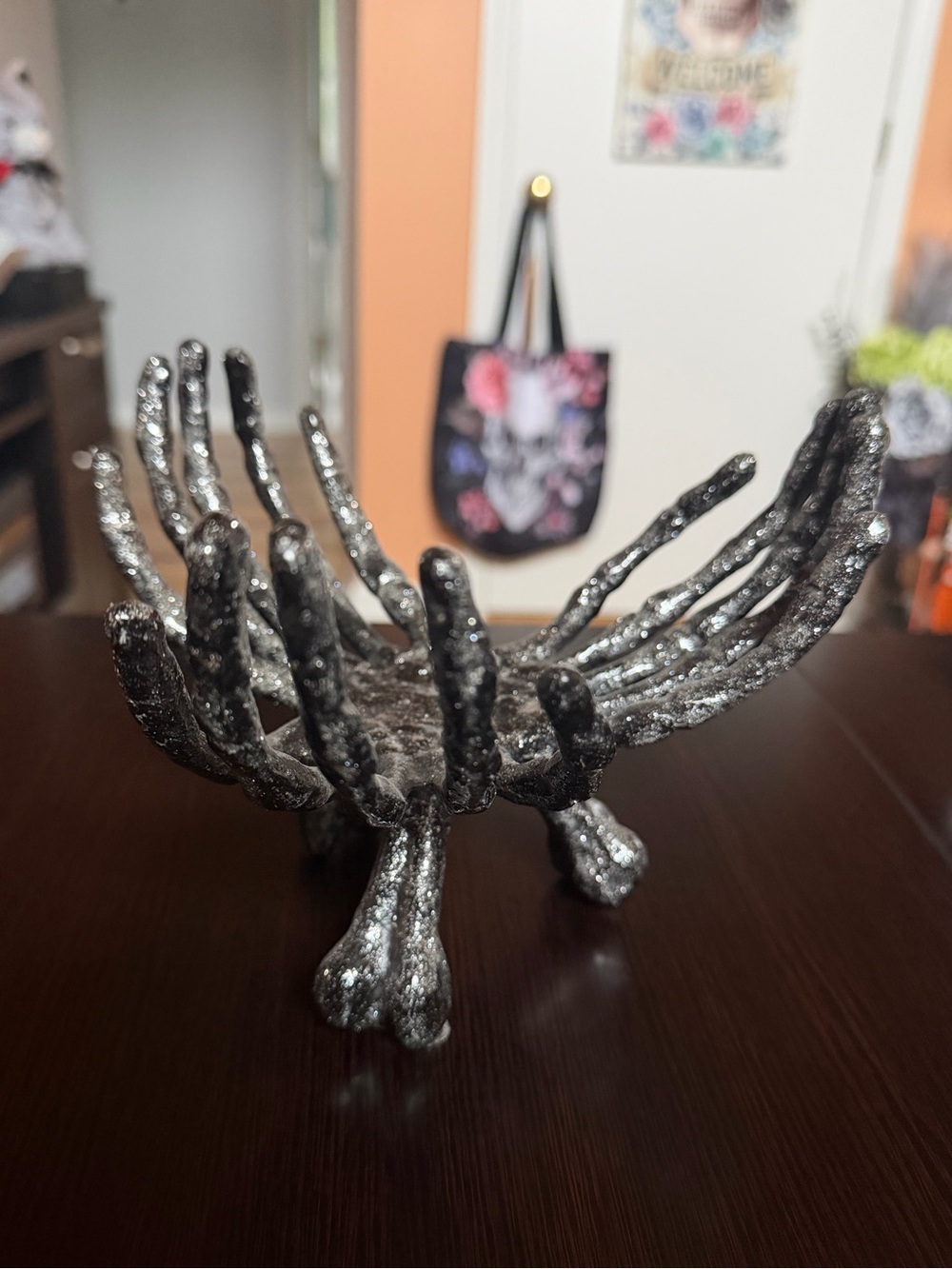 Viral Metallic pewter Decorative candle holder/Hand Bowl - Gothic Home Art